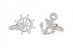 Ships Plain Anchor and Wheel Cufflinks