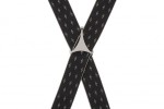 Black Braces with Small Torch Motif Pattern