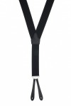 Black Trouser Braces with Button On Leather Ends