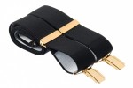Black Trouser Braces With Gold Clips
