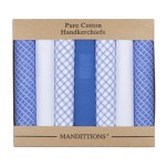 Blue and White Checked and Plain Hankies
