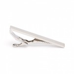 Brushed Silver Narrow Tie Clip