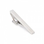 Brushed Silver Narrow Tie Clip