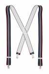 Burgundy and Navy Blue Striped Trouser Braces