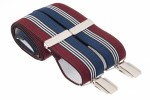 Burgundy and Navy Blue Striped Trouser Braces