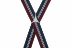 Burgundy and Navy Blue Striped Trouser Braces