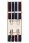 Burgundy and Navy Blue Striped Trouser Braces