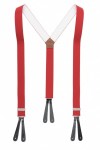 Classic Plain Red Y Back Trouser Braces With Leather Ends by Gents Shop