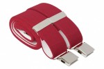 Plain Deep Red Trouser Braces With Large Clips