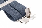 Denim Blue Trouser Braces With Large Strong Clips