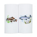 Embroidered Fish Handkerchiefs