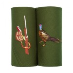 Embroidered Country Pheasant and Gun Handkerchiefs