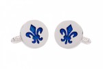 Fleur De Lis Cufflinks with Blue Centre