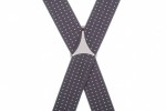 Grey Polka Dot Trouser Braces With Large Clips