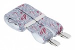 Grey and Maroon Paisley Trouser Braces