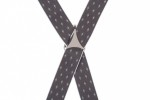 Grey Braces with Small Torch Motif Pattern