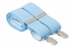 Light Blue Trouser Braces with 4 Silver Clips