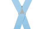 Light Blue Trouser Braces with 4 Silver Clips