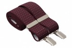 Maroon Suit Trouser Braces With White Dots