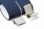Plain Midnight Blue Trouser Braces With Large Clips