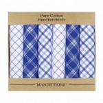 Mixed Blue and White Checked Hankies