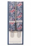 Navy Blue and Red Paisley Trouser Braces