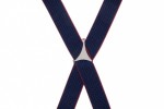 Navy Blue Polka Dot Trouser Braces With Large Clips
