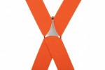Plain Orange Trouser Braces With Large Clips