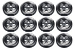 Pack of 12 Smoke Grey 18L 11mm Buttons for Shirts