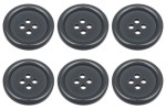 Pack of 6 20mm Grey Buttons with 4 Holes