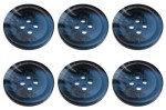 Pack of 6 Blue Mock Horn Buttons 18mm