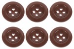 Pack of 6 Brown Sew on Buttons for Trouser Braces