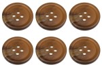 Pack of 6 Dark Brown Mock Horn Buttons 15mm