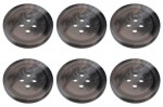 Pack of 6 Grey Mock Horn Buttons 20mm