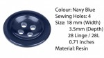 Pack of 6 Navy Blue Trouser Brace Buttons