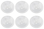 Pack of 6 White Mock Horn Buttons 20mm