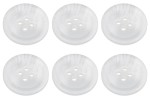 Pack of 6 White Mock Horn Buttons 20mm