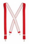 Plain Ribbed Red Braces for Trousers