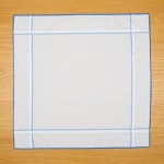 Pure Cotton White Handkerchiefs with Blue Pattern