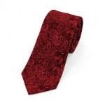 Red Paisley Tie and White Handkerchief Gift Bundle