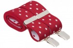 Red Trouser Braces with Large White Polka Dots
