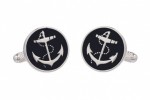 Anchor Cufflinks on Black Background