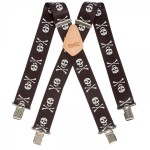 Skull and Crossbone Work Braces for Trousers