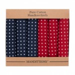 Spotted Hankies - 3 Blue and 3 Deep Red