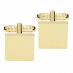 Square Plain Cufflinks in Gold