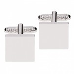 Square Plain Cufflinks in Silver