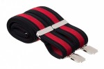 Striped Trouser Braces - Black and Red