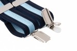 Striped Trouser Braces - Navy and Light Blue