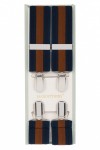 Striped Trouser Braces  Navy Blue and Bronze