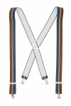 Tan Brown and Blue Striped Trouser Braces